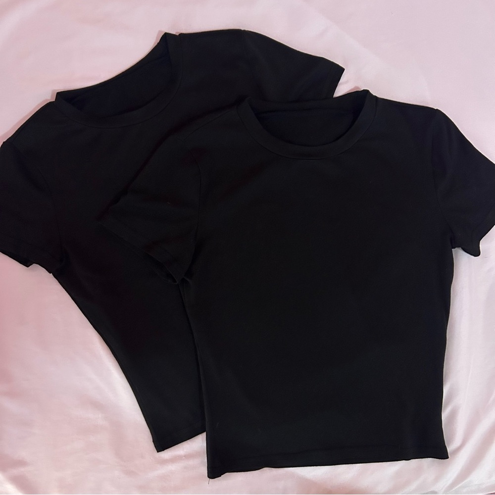 SHEIN Black Short Sleeve Tees